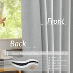 Light Grey 95 Inch Pinch Pleated Blackout Curtains for Sliding Glass Door, 60” Wide Pinch Pleat Linen Curtains for Living Room French Door, Privacy Assured Elegant Modern Home decor(60Wx95L,2 Panels)