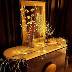 Hairui Lighted Garland Snow Flocked with Timer 6FT 48 LED Battery Operated Pre-lit Twig Vine Firepalce Mantle Table Winter Christmas Decoration Indoor Outdoor