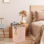 Cotton Rope Laundry Basket Hamper for Clothes Woven Storage Basket for Living Room Bedroom Boho Tall Rope Baskets for Blanket Toys Pillow Towels Baby Nursery Hamper Bin coral pink
