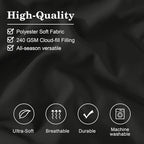Monbix King Size Comforter Set - 7 Pieces Bed in a Bag King, Black Bedding Sets with Comforter, All Seasons Down Alternative Comforter Bed Set with Sheets, Pillowcases & Shams