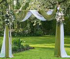 Warm Home Designs 24 Feet Long Sage Green Sheer Window Scarf. These XXL Length Valance Scarves 54 X 288 Inches in Size. Great as Bed Canopy or Wedding Arch Draping Fabric. AM Sage 288"