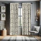Ambesonne Dahlia Curtains, Vintage Style Garden Flower Sketches of Dahlia and Chrysanthemum Botany Theme, Window Treatments 2 Panel Set for Living Room Bedroom, Pair of - 28" x 95", Beige Black