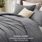 Bedsure California King Comforter Set -Charcoal Grey Soft Bedding for All Seasons, Cationic Dyed Bed Set, 3 Pieces, 1 California King Size Comforter (104"x96") and 2 Pillow Shams (20"x36"+2")