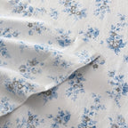 Laura Ashley - Flannel Sheets King Size, Anti-Pilling & Wrinkle Resistant Cotton, Touchably Soft for All-Season Comfort - Bed Sheets with Matching Pillowcases & Fitted Sheet (Audrey Blue)