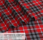RUVANTI Flannel Sheets King Size - 100% Cotton Brushed King Size Sheets Set - Deep Pockets 16 Inches Bed Sheets - All Seasons Breathable & Extra Soft - Warm & Cozy, 4 Piece, Red Plaid
