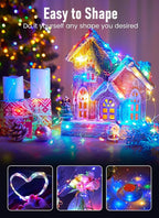 Minetom Fairy Lights Battery Operated, 2Pcak 33Feet 100 LEDs Mini Battery Powered String Lights, Waterproof Twinkle Lights Mason Jar Lights for Indoor Home Wedding Christmas Decoration, Multicolor
