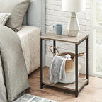 VASAGLE Side Table, Small End Table, Nightstand for Living Room, Bedroom, Office, Bathroom, Greige and Black ULET271B02