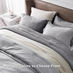 Bedsure Oversized Queen Comforter Set - Dark Grey Soft Bedding for All Seasons, Cationic Dyed Bed Set, 3 Pieces, 1 Oversized Queen Size Comforter (98"x98") and 2 Pillow Shams (20"x26"+2")