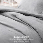 Bedsure Oversized Queen Comforter Set - Grey Soft Bedding for All Seasons, Cationic Dyed Bed Set, 3 Pieces, 1 Oversized Queen Size Comforter (98"x98") and 2 Pillow Shams (20"x26"+2")
