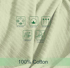COTTON CRAFT Soft Cotton Thermal Blanket - Plush Herringbone Twill - All Season Luxurious Breathable Skin Friendly Lightweight Cooling Throw Blanket - Sofa Couch Travel Camping Dorm - King Sage