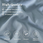 Monbix Full Comforter Set - 7 Pieces Dusty Blue Bed in a Bag Full Size Bedding Sets with Comforters, All Seasons Down Alternative Comforter with Sheets,Pillowcases & Shams