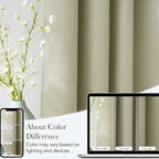 NICETOWN Short Faux Linen Beige Blackout Curtains 63 inches Long for Kitchen - Privacy Panels for Living Room Bedroom, Modern Farmhouse Style Easy Care Grommet Top, 2 Panels, W42 by L63