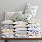 Laura Ashley - Flannel Sheets Twin Size, Anti-Pilling & Wrinkle Resistant Cotton, Touchably Soft for All-Season Comfort - Bed Sheets with Matching Pillowcase & Fitted Sheet (Audrey Blue)