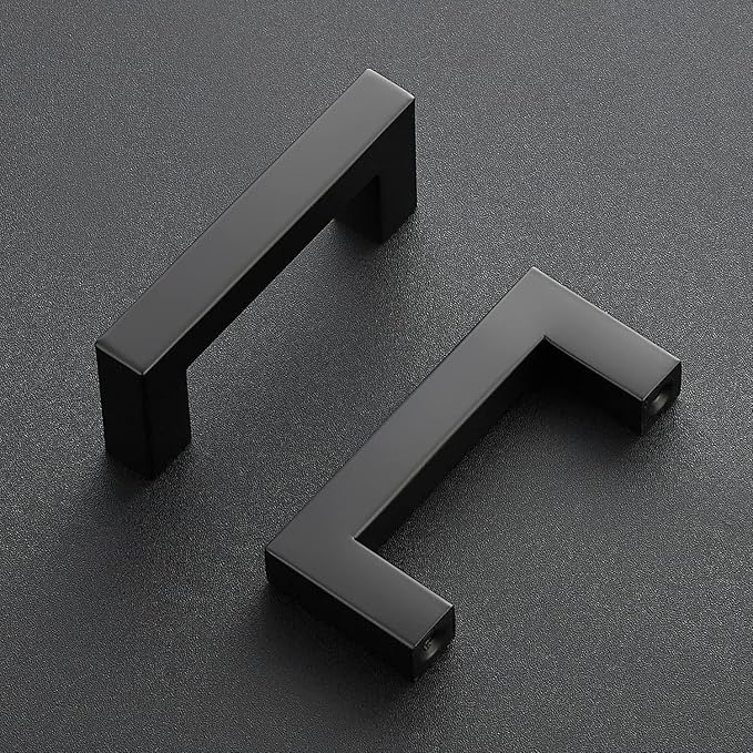 Ravinte 10 Pack Square Cabinet Pulls 2-1/2 Inch Black Kitchen Cabinet Handles Matte Black Kitchen Hardware for Cabinet Black Drawer Pulls Drawer Handles Come with Screwdriver