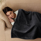 Exclusivo Mezcla Fleece Bed Blanket King Size, Super Soft and Warm Blankets for Couch, Sofa and Bed Waffle Textured, Cozy, Fuzzy and Lightweight (Black, 90x104 Inches)
