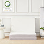 Folding Mattress - 4 Inch Memory Foam Tri-fold Mattress with Breathable & Washable Bamboo Fiber Fabric Cover - Foldable Guest Bed for Camping, Road Trip, Full