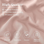 Monbix Queen Comforter Set - 7 Pieces Light Pink Bed in a Bag Queen Bedding Sets with Comforters, All Seasons Down Alternative Comforter Bed Set with Sheets, Pillowcases & Shams