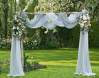 Warm Home Designs Extra Long Grey Silver Sheer Window Scarf. Valance Scarves are 54 X 216 Inches. Great As Wedding Arch Draping Fabric, Bed Canopy Or for Decorative Project. AM Silver 216"