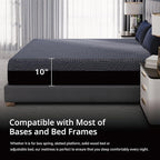EGOHOME 10 Inch Twin XL Memory Foam Mattress for Back Pain, Cooling Copper Gel Bed in a Box, Foam Made in USA, CertiPUR-US Certified, Therapeutic Medium Firm, Daybed 38x80x10 Black
