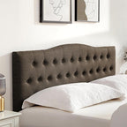 Tufted Upholstered Headboard California King, Sturdy and Durable Solid Wood Bed headboard, Fabric Headboard Adjustable Height from 37” to 51”, Button Diamond Design Head Board, Chocolate