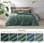 Bedsure King Size Comforter Set - Emerald Green Soft Bedding for All Seasons, Cationic Dyed Bed Set, 3 Pieces, 1 King Size Comforter (104"x90") and 2 Pillow Shams (20"x36"+2")