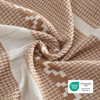Bedsure Waffle Weave Duvet Cover King - 100% Cotton Boho Duvet Cover Set with 2 Pillowcases - Extra Soft Terracotta Textured Comforter Cover with Zipper Closure (King, 104"x90")