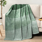 PAVILIA Green Ombre Fleece Throw Blanket for Couch, Soft Flannel Blanket for Sofa Bed Room, Plush Lightweight Emerald Forest Dark Green Gradient Blanket, Cozy Microfiber Decorative Gift Throw, 50x60