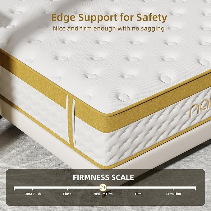 Cooling Gel Memory Foam Hybrid Mattress, 12 Inch Full Size Mattress in A Box with Pocket Springs for Back Pain & Pressure Relief, Medium Firm Feeling with CertiPUR-US Certified Foam