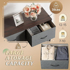 WLIVE Fabric Dresser for Bedroom, Tall Dresser with 8 Drawers, Storage Tower with Fabric Bins, Double Dressers, Chest of Drawers for Closet, Living Room, Hallway, Dark Gray
