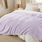 Bedsure GentleSoft Lavender Fog Fleece Blanket for Couch - Super Soft Cozy King Blankets for Women, Cute Small Blanket for Girls, 108x90 Inches