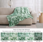Bedsure GentleSoft Sherpa Fluffy Blanket Twin Size - Fleece Warm and Cozy Throw for Women Gift, Plush & Fuzzy Faux Fur Christmas Blanket for Couch, Bed Decor, Tie Dye Design, Sage Green, 60x80 Inches