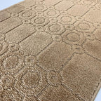 Custom Size Modern Abstract Floor Carpet Runner Rug for Hallways, Slip Resistant Latex Rubber Backed, 31 inch Wide X Customized Length, Art Gold Tan, 31 inch X 34 feet