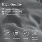 Monbix King Size Comforter Set - 7 Pieces Bed in a Bag King, Grey Bedding Sets with Comforter, All Seasons Down Alternative Comforter Bed Set with Sheets, Pillowcases & Shams