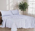RUVANTI Flannel Sheets Queen Size - 100% Cotton Double Brushed Bed Sheets, Deep Pockets 16 Inches Queen Sheet Set, All Seasons Breathable & Extra Soft - Warm & Cozy, 4 Piece, Snow Flake Grey
