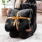 Chanasya Premium Sympathy Warm Hugs Gift Throw Blanket - Healing Gift Cancer Chemo Survivor Get Well Caring Gifts - Comfort Gift Blanket for Love Support Strength - Women Men Friend Grandpa - Black