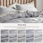 Bedsure Cotton Duvet Cover Set - 100% Cotton Waffle Weave Grey Duvet Cover Oversized King Size, GentleSoft™ and Breathable Bedding Set for All Season, 3 Pieces, 120"x98"
