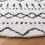 SAFAVIEH Arizona Shag Collection 6'7" Round Ivory/Slate ASG741M Moroccan Non-Shedding Entryway Foyer Living Room Bedroom Kitchen 1.2-inch Thick Area Rug