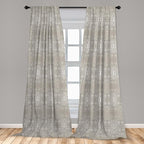 Ambesonne Grey Curtains, Victorian Lace Flowers and Leaves Retro Background Old Fashioned Graphic, Window Treatments 2 Panel Set for Living Room Bedroom, Pair of - 28" x 95", Warm Taupe