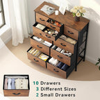 YITAHOME Dresser with 9 Drawers - Fabric Storage Tower, Organizer Unit for Bedroom, Living Room, Hallway, Closets - Sturdy Steel Frame, Wooden Top & Easy Pull Fabric Bins (Dark Grey)