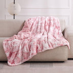 Bedsure GentleSoft Sherpa Fluffy Throw Blanket - Fleece Warm and Cozy Throw for Women Gift, Plush & Fuzzy Faux Christmas Fur Blanket for Couch, Sofa, Bed Decor, Tie Dye Design, Pink, 50x60 Inches