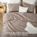 Bedsure California King Comforter Set - Khaki Soft Bedding for All Seasons, Cationic Dyed Bed Set, 3 Pieces, 1 California King Size Comforter (104"x96") and 2 Pillow Shams (20"x36"+2")