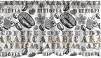 Ambesonne Modern Window Valance, Coffee Beans with Ornamental Words Ethiopians Pattern, Curtain Valance for Kitchen Bedroom Decor with Rod Pocket, 54" X 18", Sand Brown Black