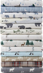 Eddie Bauer - King Sheets, Cotton Flannel Bedding Set, Brushed For Extra Softness, Cozy Home Decor (Rookeries, King)