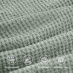 Bedsure Cotton Duvet Cover King - 100% Cotton Waffle Weave Sage Green Duvet Cover King Size, GentleSoft™ and Breathable Bedding Set for All Season, 3 Pieces, 104"x90"