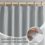 KangBang Pinch Pleat Grey Blackout Curtains 96 Inches Long, Linen Pinch Pleated Drapes for Living Room Office with Hooks Track System, Aesthetic Boho Vertical Home Decor(2 Panels,42Wx96L, Fog Grey)