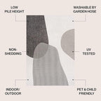 JONATHAN Y Geometric Organic Shapes Indoor Outdoor Runner Rug 2X8 Cream/Black, Zia Modern for Backyard, Patio, Porch, Easy-Cleaning, High Traffic, Pet-Friendly, Non-Shedding (TSN306A-28)