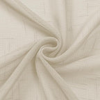 Aiyufeng Kirei 36 inch Natural Sheer Curtains 2 Panels Set for Kitchen, Rod Pocket Semi Sheer Short Curtains & Drapes Privacy with Light Filtering for Cafe/Small Window, Linen, W30 x L36, 2 Piecesi