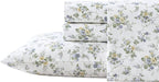 Laura Ashley - Flannel Sheets Queen Size, Anti-Pilling & Wrinkle Resistant Cotton, Touchably Soft for All-Season Comfort - Bed Sheets with Matching Pillowcases & Fitted Sheet (Le Fleur Cottage Blue)