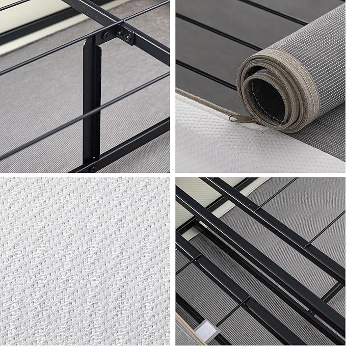 ZINUS No Assembly Metal Box Spring 9 Inch White Mattress Foundation, Sturdy Metal Structure, Twin