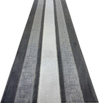 Custom Length Cut to Size Ancient Latin Hellenic Motif Carpet Runner Rug for Hallways, Non Slip Rubber Backed, 31 inch Wide X Customized Length, Greek Key Grey, 31 inch X 25 feet